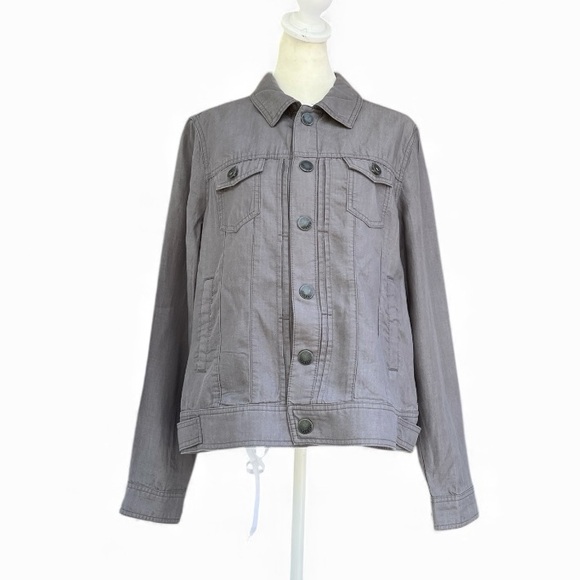 Tahari Lyocell Pintuck Jacket in Green/Black/Blue-Gray Size Medium NEW - Picture 7 of 14